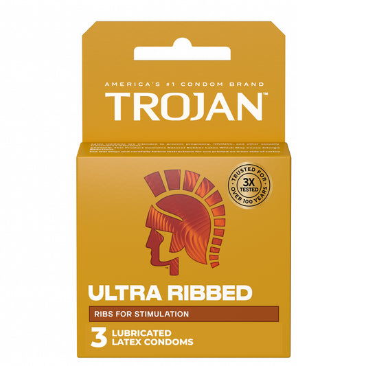 Trojan Stimulations Ultra Ribbed Lubricated Condoms - Extra Stimulation - 3 Pack
