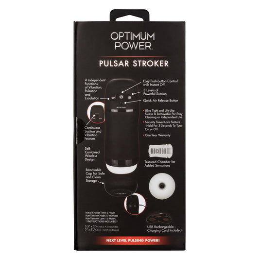 CalExotics Optimum Power Pulsar Stroker – Black – Vibrating Male Masturbator