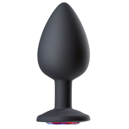 Cloud 9 Gems Jeweled Silicone Anal Plug – Large, Tapered Tip, Black