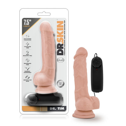 Dr. Skin Dr. Tim 7.5 Inch Vibrating Cock with Suction Cup - Vanilla