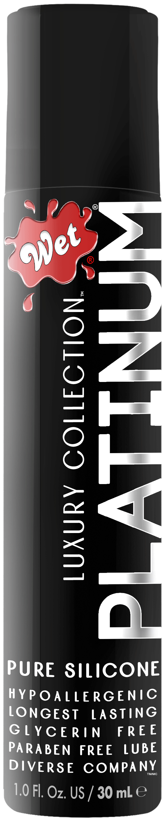 Wet Platinum Luxury Silicone Lubricant - 1 Fl. Oz. - Clear and Odorless