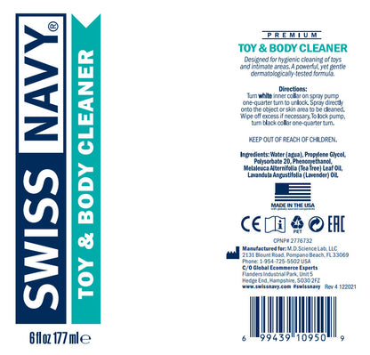 Swiss Navy Toy and Body Cleaner – 7 Fl Oz / 207ml – Made in the USA