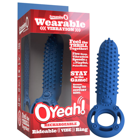 Screaming O Rechargeable O Yeah Silicone Vibrating Ring – Blue