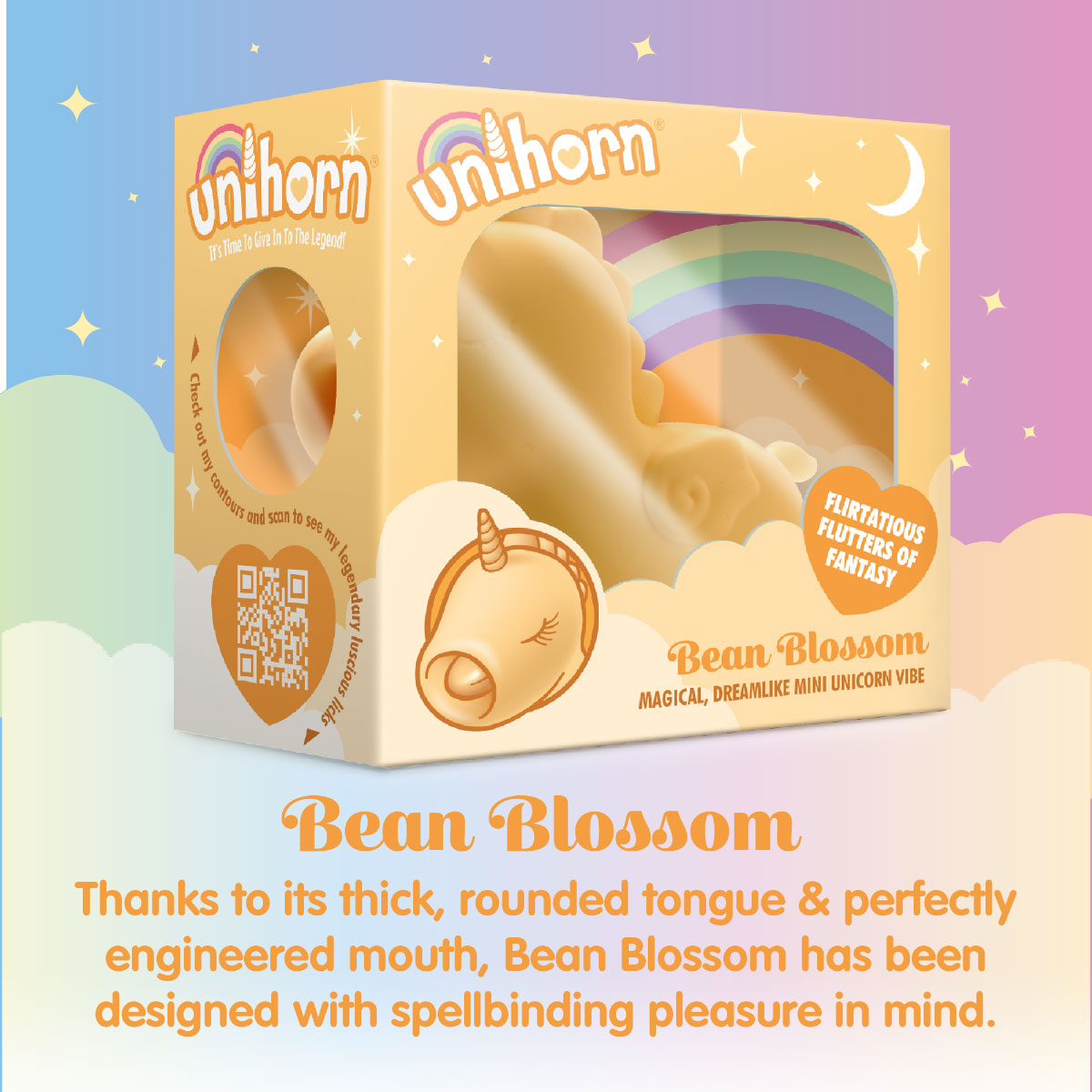 Unihorn Bean Blossom Rechargeable Dual Motor Vibrator - Yellow