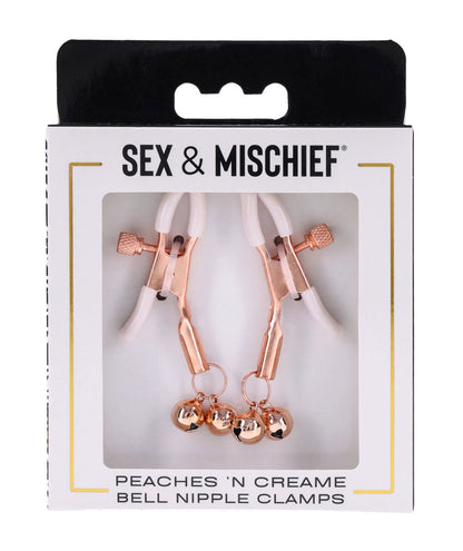 Sportsheets Peaches 'N Creame Bell Nipple Clamps – Peach – Adjustable Sensation