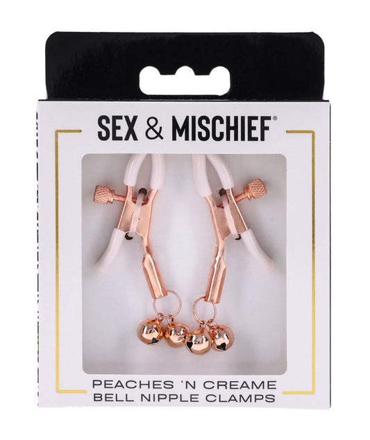 Sportsheets Peaches 'N Creame Bell Nipple Clamps – Peach – Adjustable Sensation