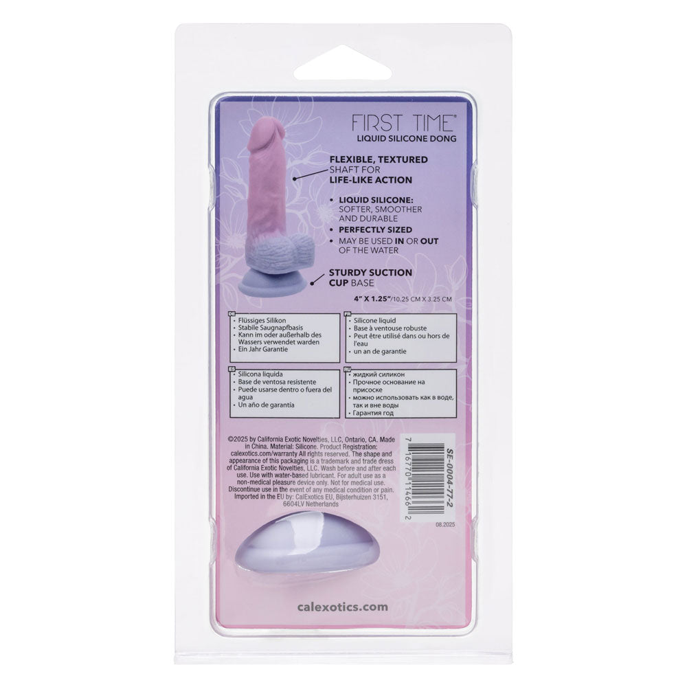 CalExotics First Time Liquid Silicone Dong – Flexible Textured Design – Multi Color