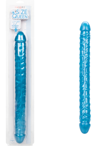 CalExotics Size Queen 17" Dual-Ended Dong - Blue