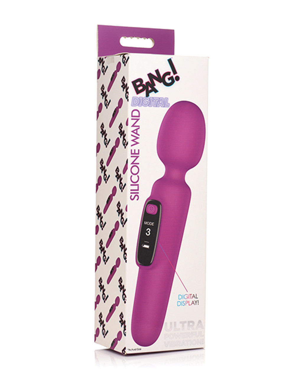 Bang Digital Silicone Wand - Powerful 3-Speed Vibrator - Purple