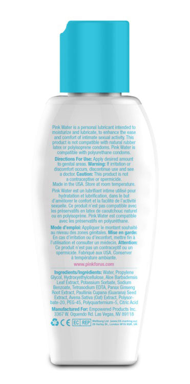 PINK Water Based Lubricant for Women - Aloe Vera & Ginseng - 2.8 Oz