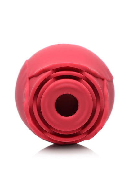 XR Brands Bloomgasm Rose Clit Stimulator - Red - Waterproof with 3 Intensity Levels and 7 Patterns