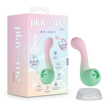 Blush Melody Dual-Ended Vibrator with 7 Vibrations and 7 Tongue Fluttering Sensations - Multi