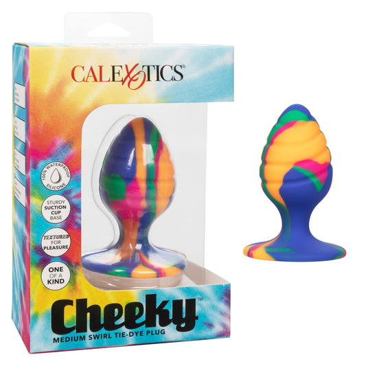 CalExotics Cheeky Medium Swirl Tie-Dye Plug with Suction Cup Base - Multi