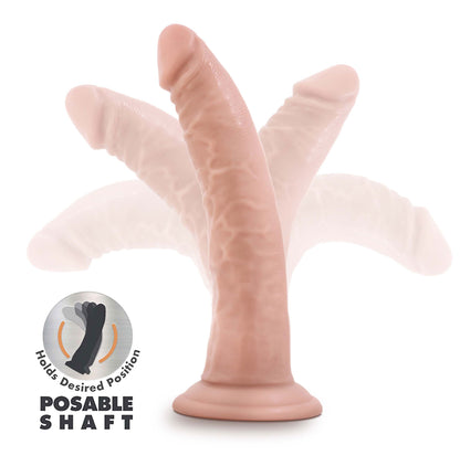 Dr. Skin Plus 7 Inch Posable Dildo - Vanilla - Realistic with Suction Cup Base