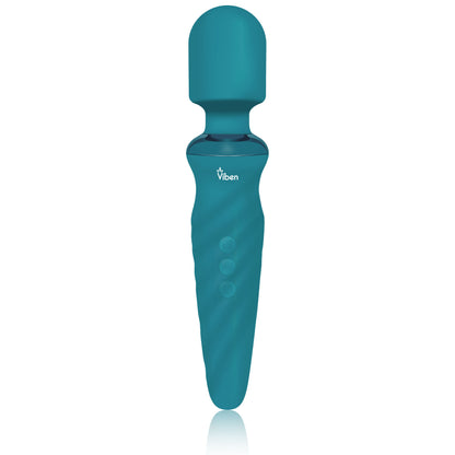 Viben Fierce Wand Massager - 25 Vibration Patterns, Waterproof, Ocean Blue