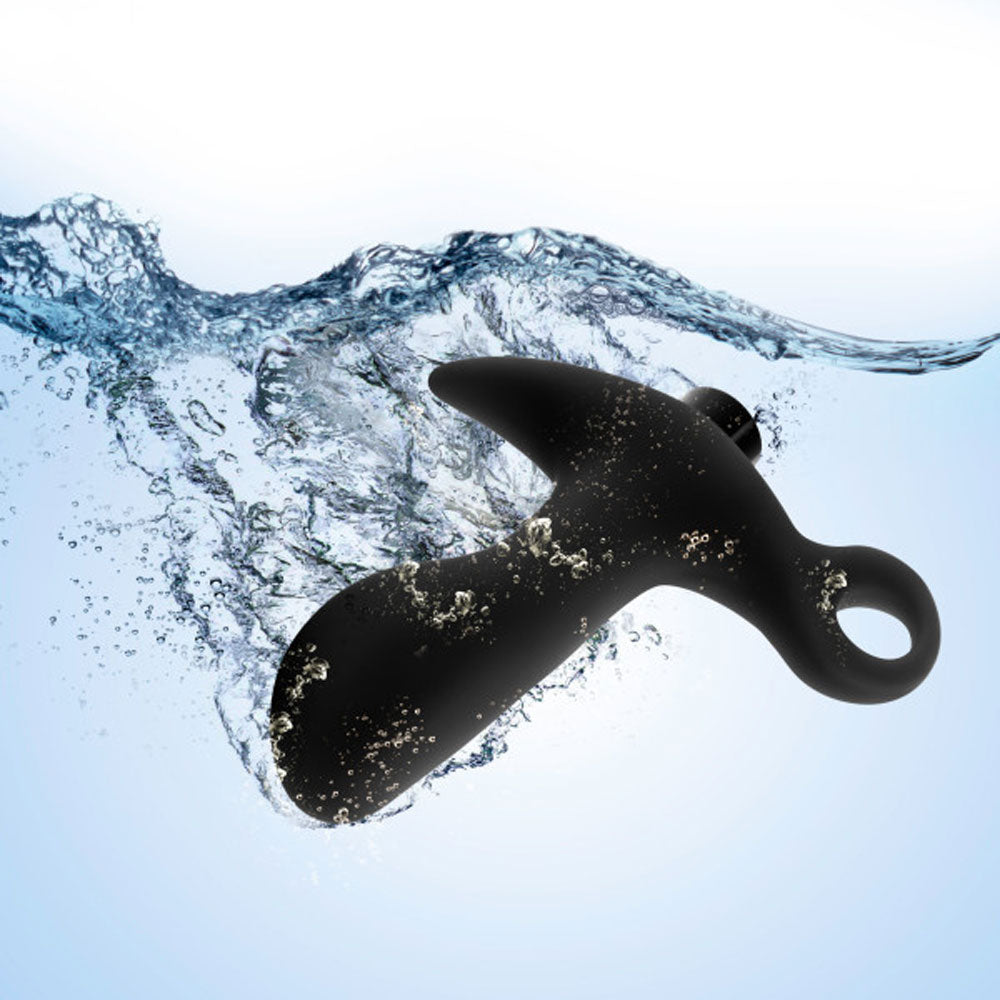 Anal Adventures Platinum Silicone Vibrating Prostate Massager - Black