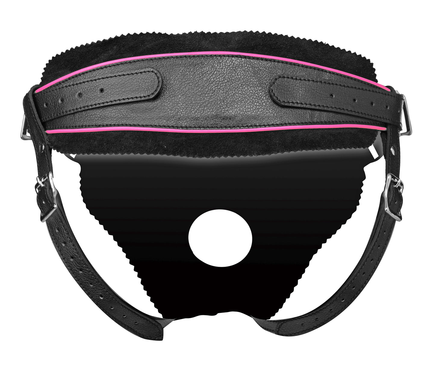 XR Brands Flamingo Low Rise Strap On Harness with Adjustable Fit - Black