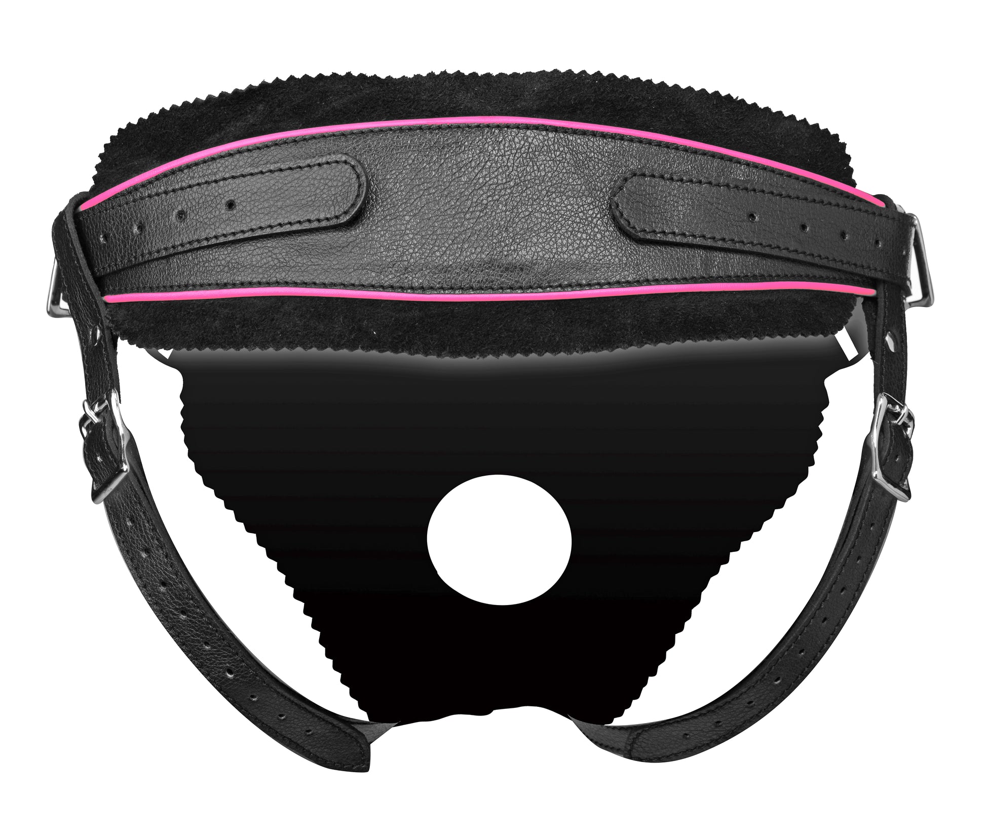 XR Brands Flamingo Low Rise Strap On Harness with Adjustable Fit - Black