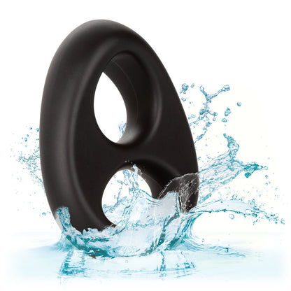 CalExotics Ultra-Soft Dual Ring – Black – Erection Support and Stamina Enhancer
