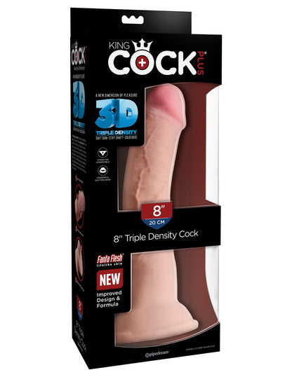 Pipedream King Cock Plus Triple Density 8 Inch Cock - Beige