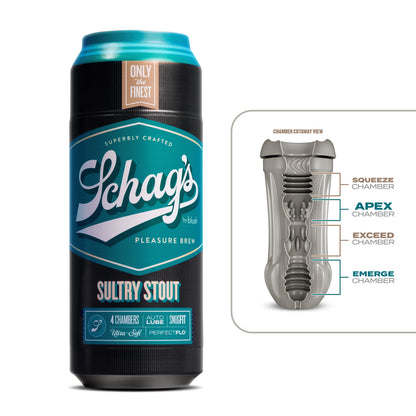 Schag's Sultry Stout Stroker – Self-Lubricating with Ribbed Chambers – Frosted