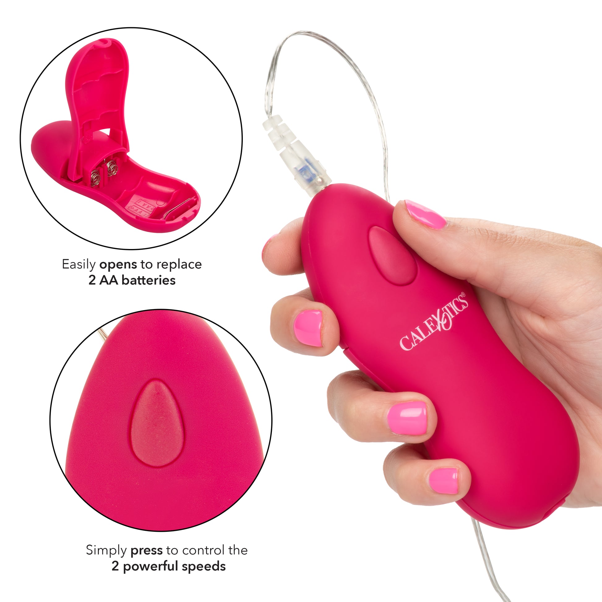 CalExotics Whisper Micro Bullet Vibrator with 2-Speed Function – Pink