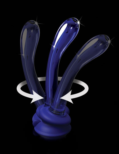 Pipedream Icicles No. 89 G-Spot Glass Wand with Silicone Suction Cup - Blue