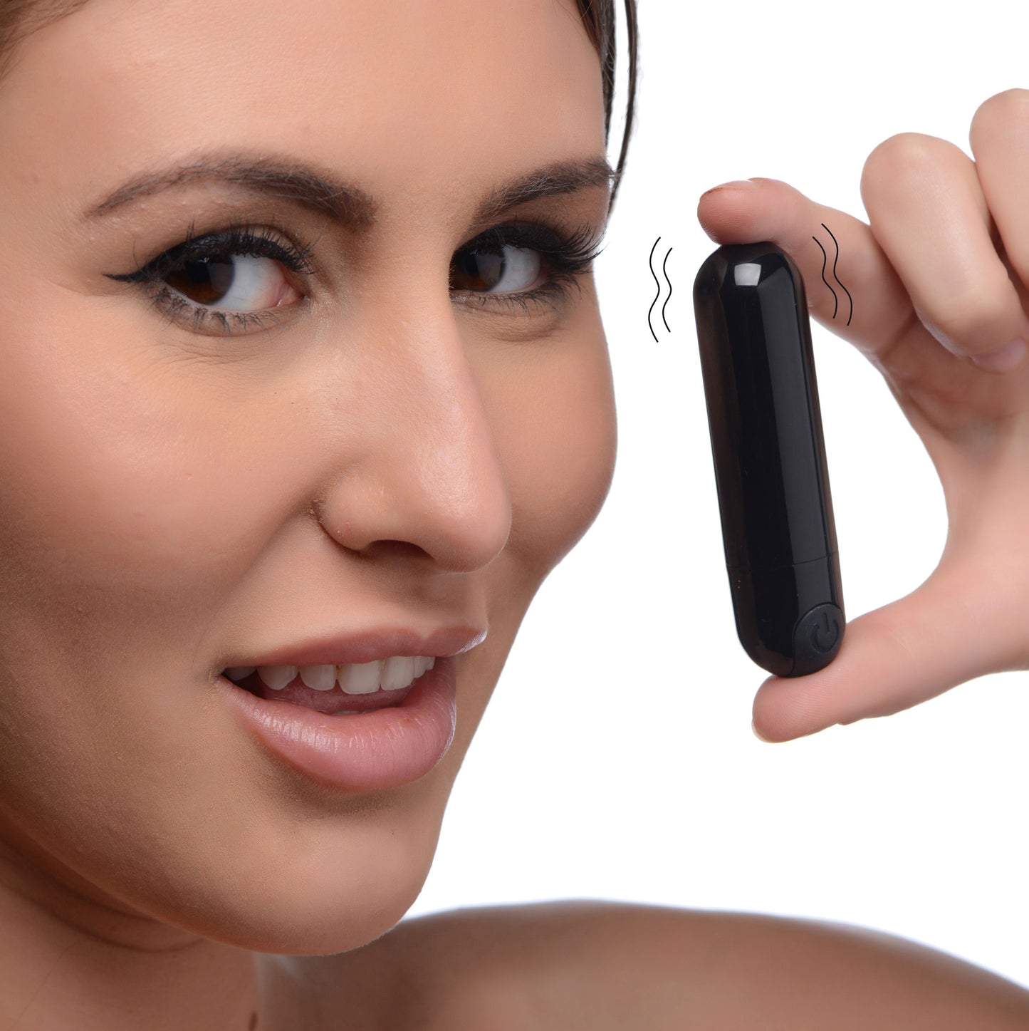 XR Brands 10x Rechargeable Vibrating Metallic Bullet – Black