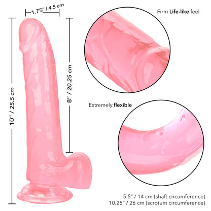 CalExotics Size Queen 8-Inch Dong - Realistic Pink Pleasure Toy