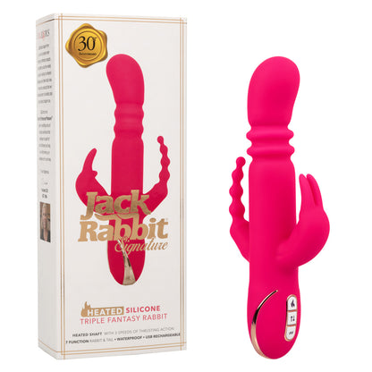 Jack Rabbit Signature Heated Silicone Triple Fantasy Rabbit – Pink