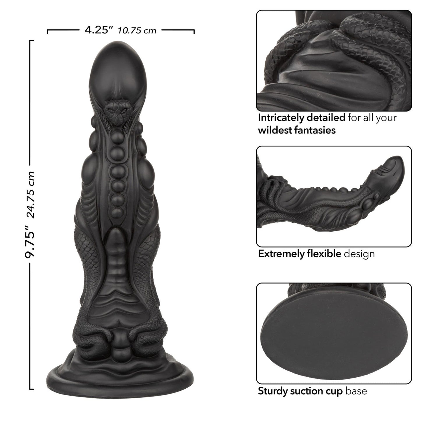 CalExotics Monster Dong The Colossus 9.75" - Black - Waterproof Silicone Design