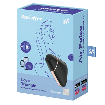 Satisfyer Love Triangle Clitoral Vibrator with Air-Pulse Technology - Black