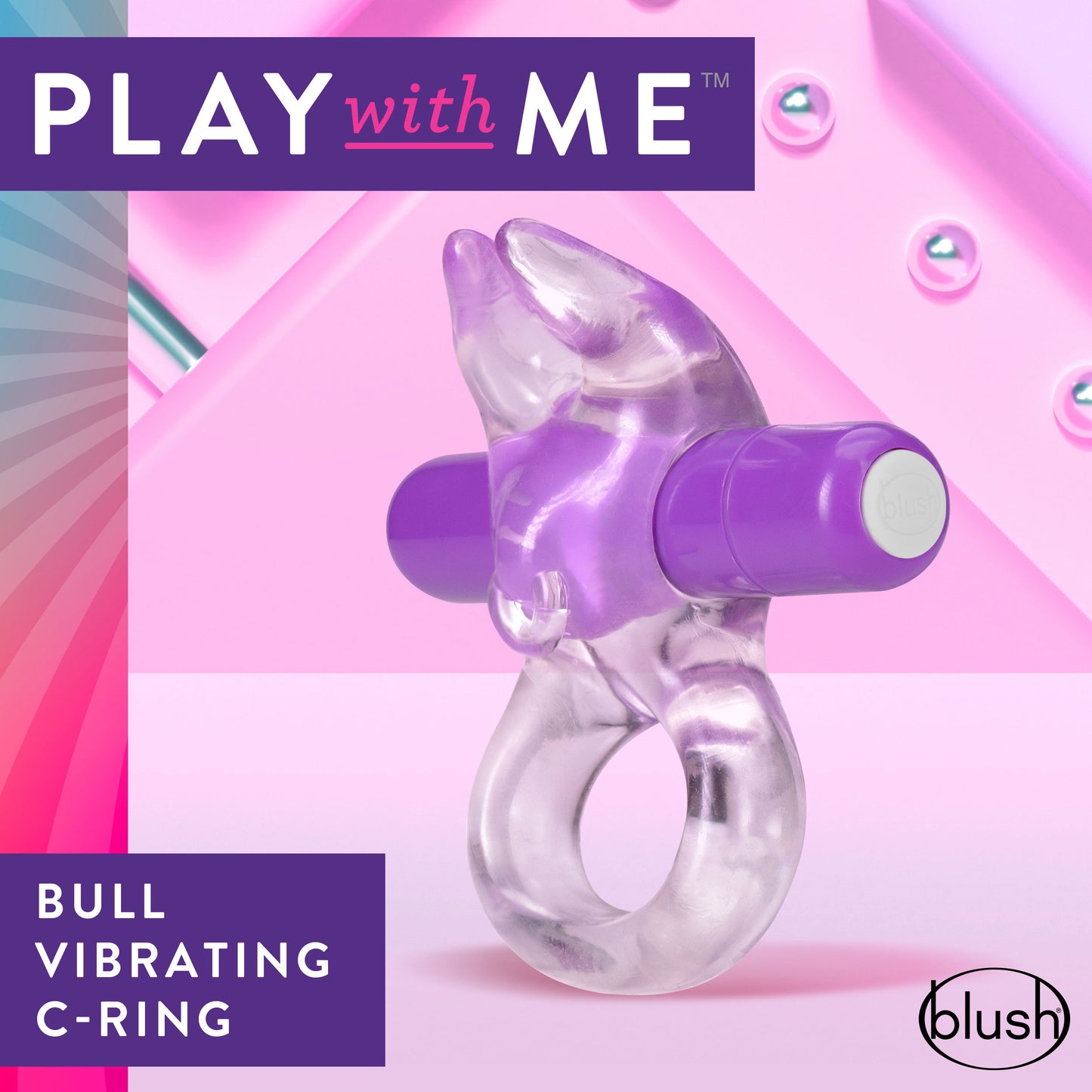 Blush Play With Me Bull Vibrating C-Ring - Purple