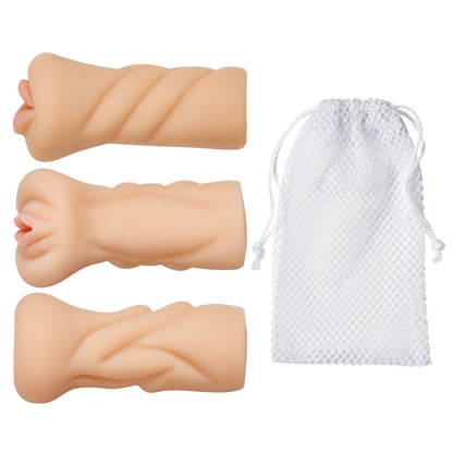 Cloud 9 Trio Stroker Masturbator Kit - Realistic Flesh Beige