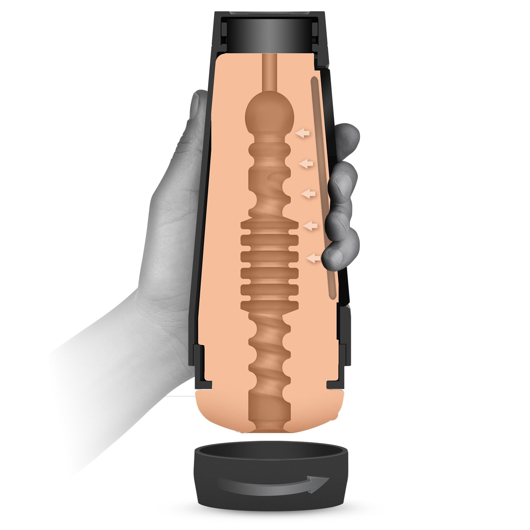 Doc Johnson Main Squeeze Jessie Andrews Stroker with Adjustable Suction – Beige