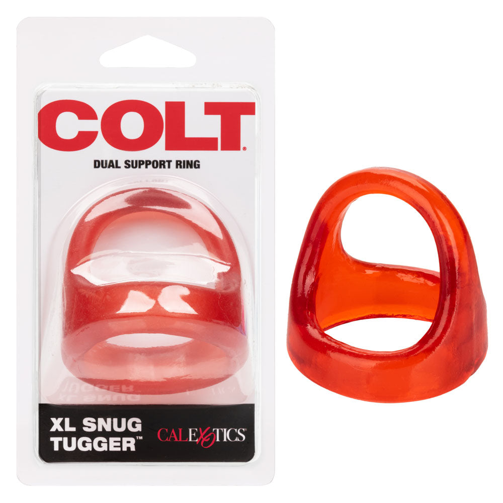 Colt XL Snug Tugger Dual Enhancer Ring with Scrotum Support – Red