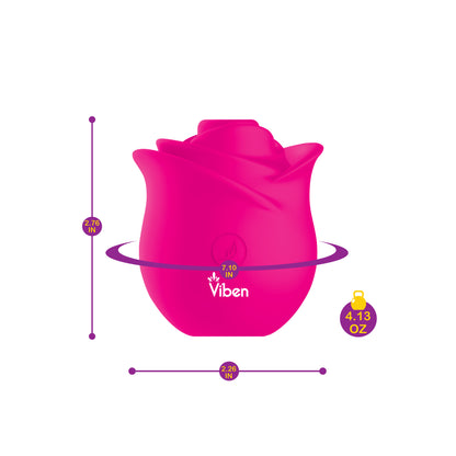 Viben Zen Rose Hot Pink Nipple and Clitoral Stimulator with 10 Functions