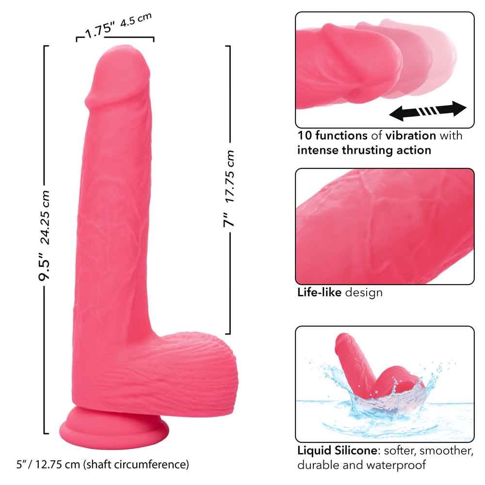 CalExotics Rechargeable Rumbling and Thrusting Silicone Stud - Pink