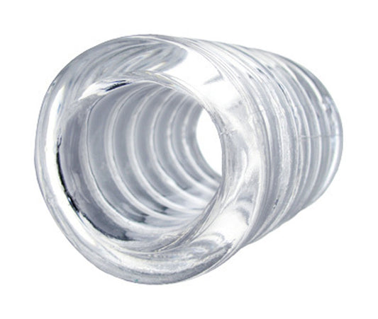 XR Brands Spiral Ball Stretcher – Clear – Flexible Cylinder for Sensory Enhancement