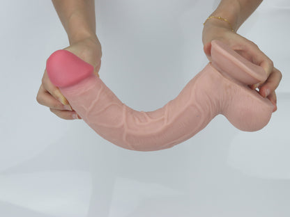 Real Skin 11 Dual Layer Dildo - Beige - Waterproof and Bendable