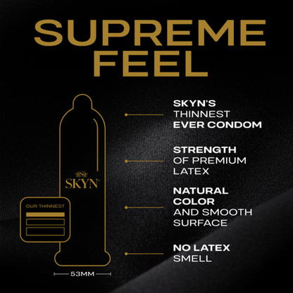 Skyn Supreme Feel Non-Latex Condoms – Ultra Thin, Lubricated, 3 Count