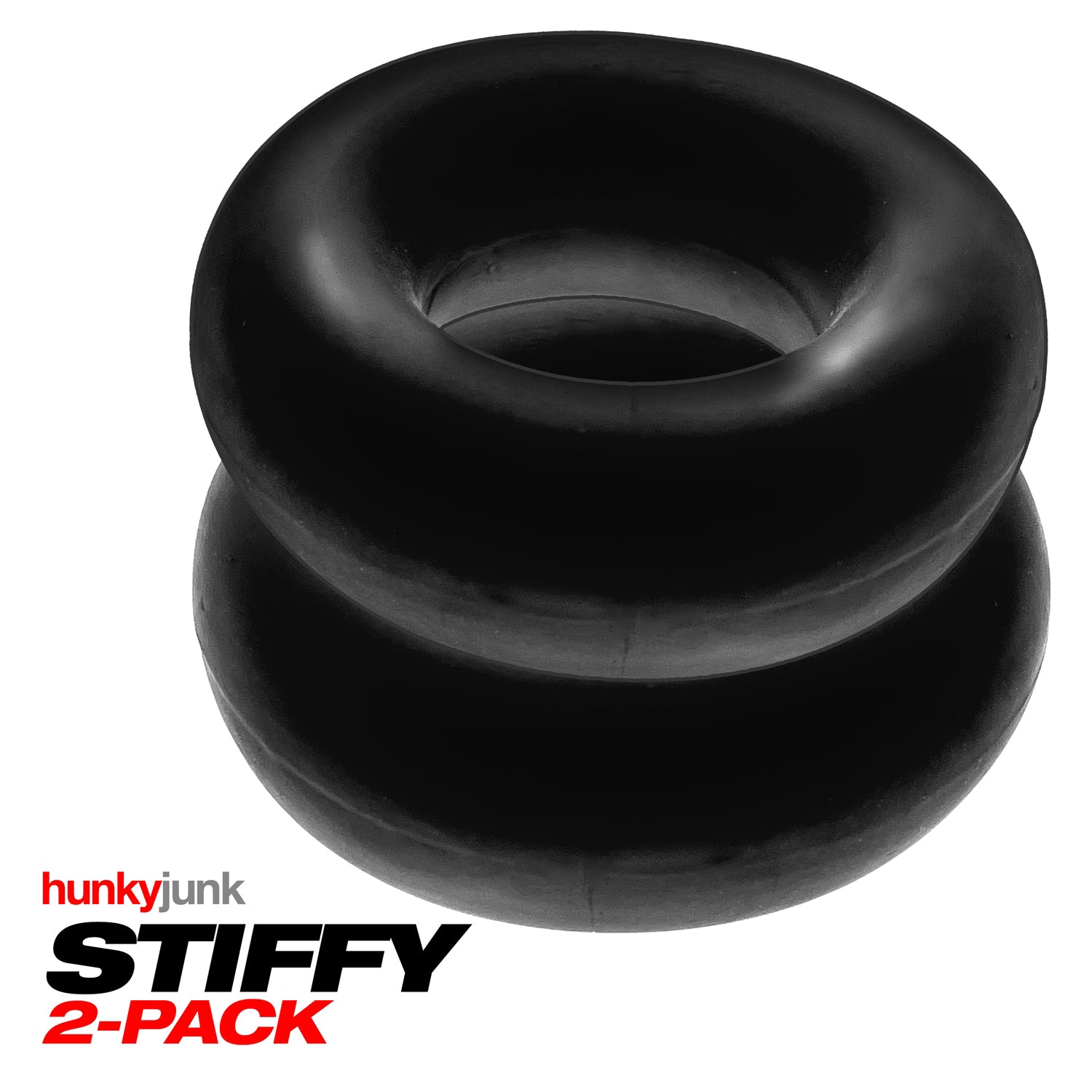 Hunkyjunk Stiffy 2-Pack Bulge Rings - Black - Phthalate Free