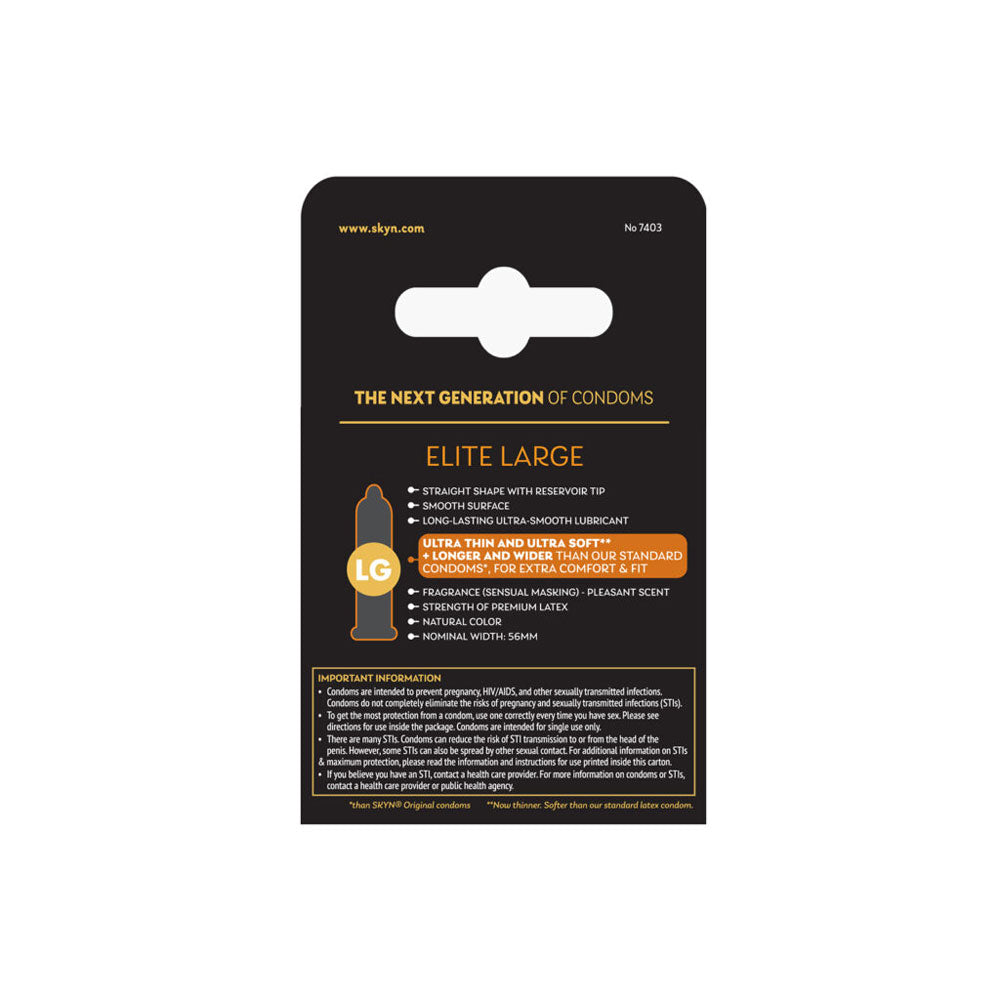 Lifestyles Skyn Large Condoms - Premium Polyisoprene, 3 Pack