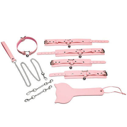 XR Brands Kitty Bondage Set – Adjustable Restraints with Kitty-Themed Accents – Pink