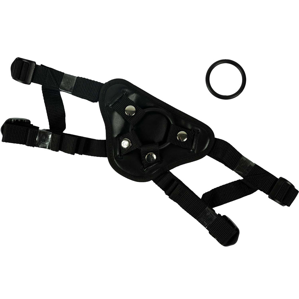 Nasstoys Harness the Revolution - Black Couples Harness with Interchangeable Rings