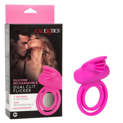 CalExotics Silicone Rechargeable Dual Clit Flicker Enhancer - Pink
