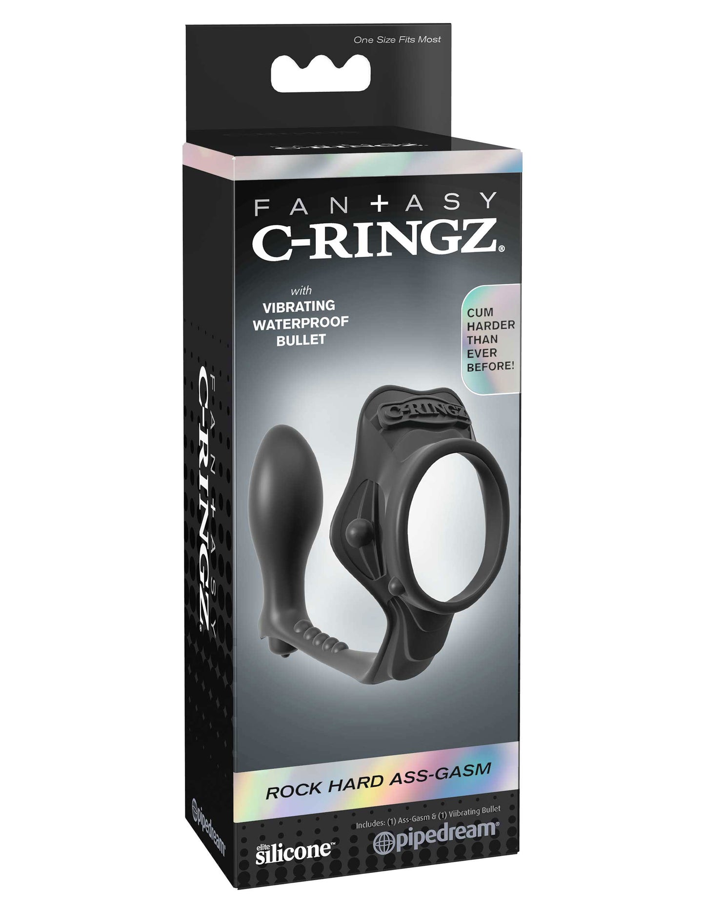 Fantasy C-Ringz Rock Hard Ass Gasm Cock Ring and P-Spot Plug – Black
