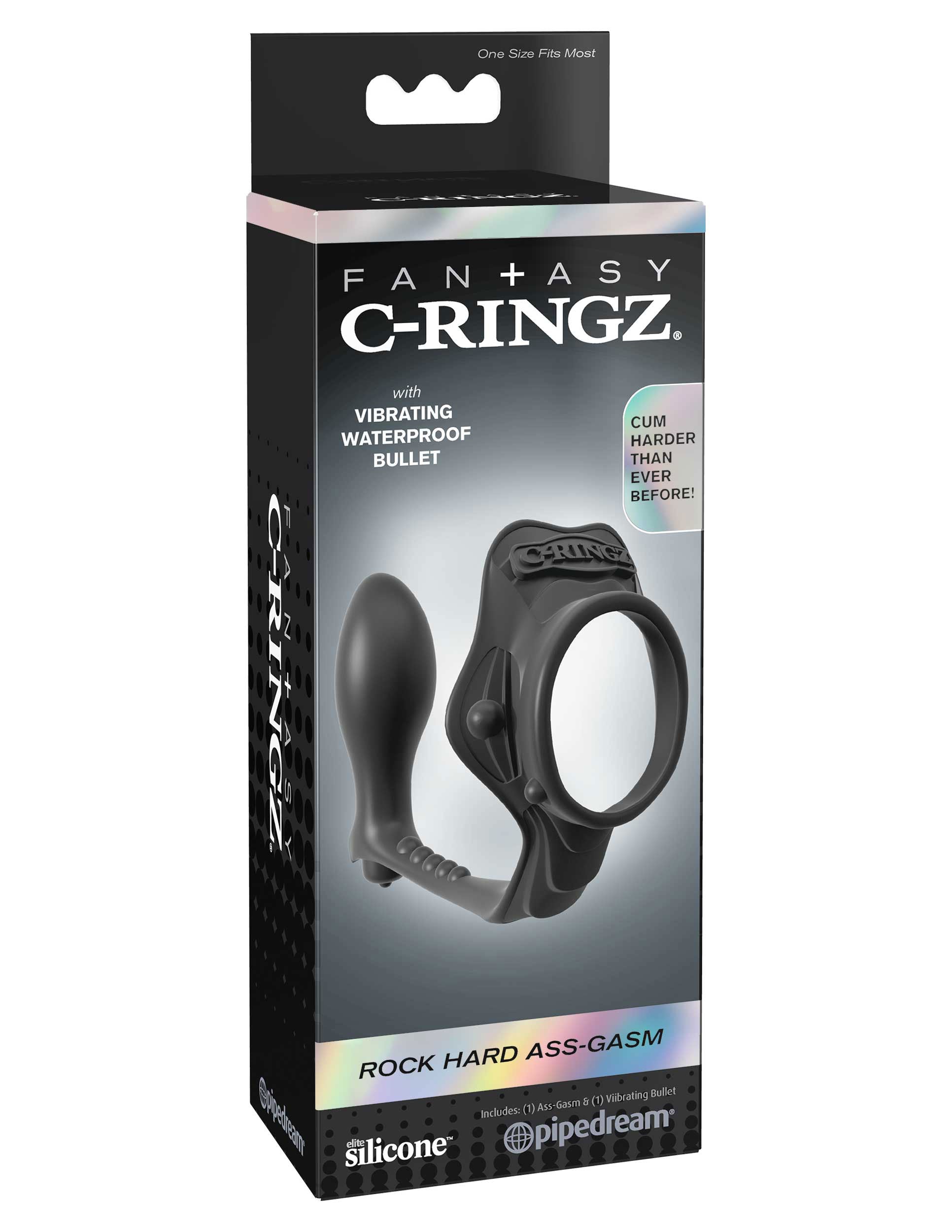 Fantasy C-Ringz Rock Hard Ass Gasm Cock Ring and P-Spot Plug – Black