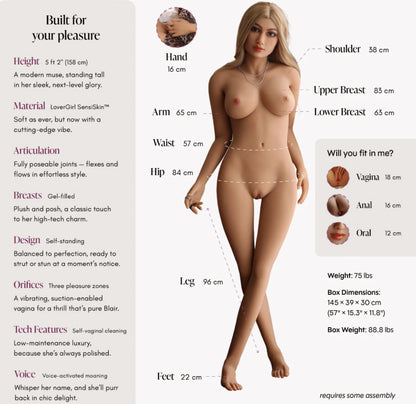 Blair Vanilla 5ft 2" Poseable Doll with Realistic Features