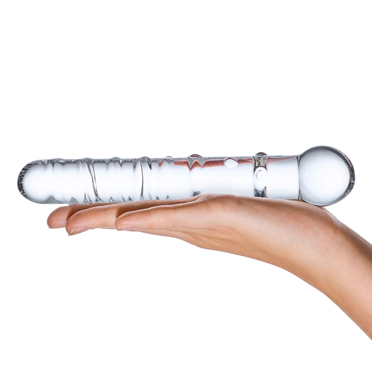 Callisto Clear Glass Dildo – Textured Glass Dildo for Internal Stimulation – Clear